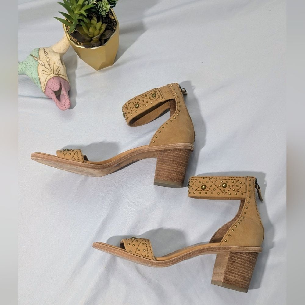 Frye Women's Tan Ankle Strap Heels - Picture 4 of 8